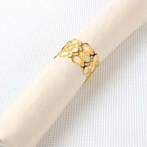 Anneau de serviette en acier inoxydable plaqué or, design simple, aspect royal, vaisselle de luxe de haute qualité pour restaurant, mariage, maison, hôtel - Product Image 6