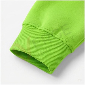 Chándal con Capucha para Hombre, Color Verde Lima, Manga Larga, Cierre Frontal con Cremallera, Color Sólido, Transpirable, Deportivo, Corte Regular, Ropa de Otoño - Product Image 6
