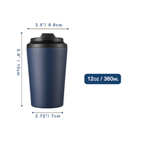 Gobelet à café isolé en acier inoxydable de 360ml 12oz avec couvercle