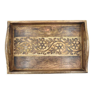 Acacia Wood Polished Portable Octagon Serving Tray for Catering Coffee <b>Table</b> <b>Kitchen</b> or Home Decor - Product Image 3