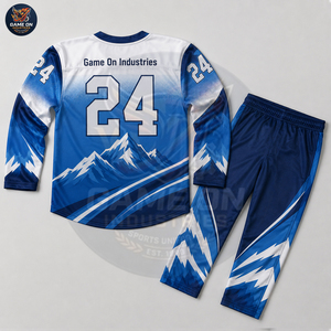 OEM ODM Service Long Sleeve Team Uniform Breathable Moisture Wicking Athletic Wear Custom Sublimated Ice Hockey Uniform Sets - Product Image 5