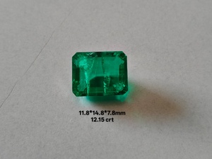 พลอยมรกตสีเขียวทรงแปดเหลี่ยมเจียระไนแบบธรรมชาติ ทำด้วยมือ สำหรับงานประดิษฐ์เครื่องประดับสุดหรูและทันสมัย - Product Image 1