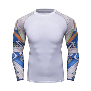 เสื้อรัดกล้ามเนื้อ MMA ดีไซน์ล่าสุด แขนยาว ระบายอากาศได้ดี สีสันตามสั่ง ไซส์ผู้ใหญ่ แฟชั่นอินเทรนด์ ขายส่ง OEM - Product Image 3