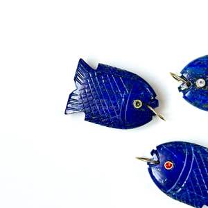 Pendentif Poisson en Lapis Lazuli AAAA, Collier en Argent 925 Fait Main avec Pierre Précieuse, Breloque en Cristal de Guérison Sculptée à la Main, Bijou de Luxe Tendance - Product Image 5