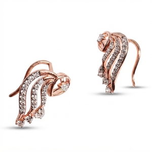Round Diamond <b>Earrings</b> in 9K Rose Gold | 0.59 CT <b>Fine</b> Jewelry - Product Image 2