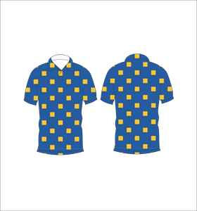 เสื้อโปโลผู้ชายแบบสั่งทำพิเศษ พิมพ์ลายเรขาคณิตสีน้ำเงินเหลือง ระบายเหงื่อได้ดี แขนสั้น สำหรับกอล์ฟ ผลิตตามแบบ OEM - Product Image 6