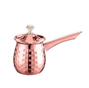 หม้อกาแฟทองแดงแบบตุรกี ทำมือ เป็นมิตรกับสิ่งแวดล้อม ภาชนะโลหะสำหรับชงกาแฟ ดีไซน์คลาสสิก พร้อมหูจับโค้ง สำหรับการเสิร์ฟแบบดั้งเดิมในชีวิตประจำวัน - Product Image 1