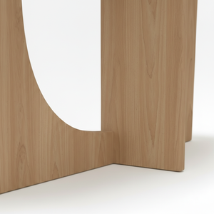 TABLE DE CONSOLE / TABLE D'APPUI en bois d'hévéa durable et placage de chêne MDF pour salle à manger et restaurant, décoration intérieure, couleur beige - Product Image 4