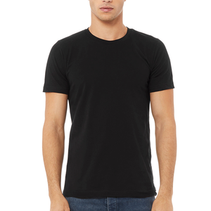 Unisex <b>Black</b> Small Crew Neck Formal 100% Cotton Worsted T-<b>Shirt</b> with Silk Screen Printed Anti-Pilling Design - Product Image 1