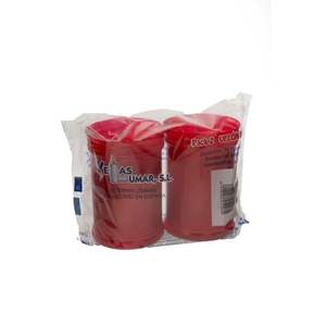 VELON MEDIANO ROJO Bougies parfumées rouges pour l'aromathérapie et la décoration - Pack de 2 pots en verre avec cire de paraffine - Product Image 1