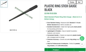 Plastic <b>Ring</b> Stick Gauge Black Jewelry <b>Tools</b> <b>Ring</b> Sizer US UK <b>Measuring</b> <b>Tool</b> | Item No GS-919A - Product Image 3