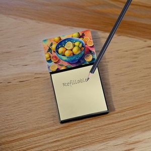 Colorful Lemons Self-Sticky Note <b>Pads</b> Dispenser New <b>Refillable</b> Blank Memo Card Holder Desk Accessories - Product Image 2
