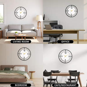 Horloge murale moderne en métal à quartz analogique, cadeau élégant, décoration murale pour le salon, ornements pour le bureau et la maison - Product Image 6