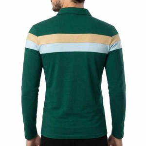 เสื้อโปโลชาย แขนยาว ผ้าโพลีเอสเตอร์/คอตตอน ลายทาง คัลเลอร์บล็อก ถักทอ ระบายอากาศ ไม่หดตัว สวมใส่สบาย เหมาะสำหรับฤดูร้อน - Product Image 3