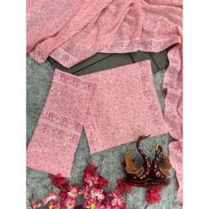 Robe de cocktail de créateur Saree avec une belle perle à la main pour les fêtes - Product Image 3