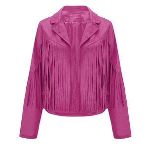 <b>Women</b> Fashion <b>Fringe</b> Leather <b>Jacket</b> Western Suede Tassel Coat Boho Outerwear Motorcycle Biker Custom Wholesale OEM - Product Image 1