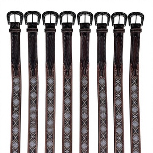 BS INTERNATIONAL Vintage Eco-Friendly Cow Hide Steel Pin Buckle 3D Design Embroidery Belt 3.8cm Width 138cm Length Solid Pattern - Product Image 3