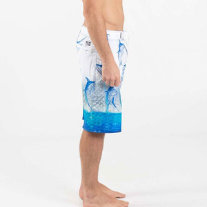Short de bain personnalisable pour homme en polyester à cordon de serrage, imprimé sublimation poisson, séchage rapide, taille élastique, pour la pêche en extérieur - Product Image 2