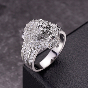 <b>Mens</b> Moissanite 925 <b>Silver</b> Lion Head <b>Ring</b> Iced Animal Statement Luxury Fashion <b>Ring</b> - Product Image 4