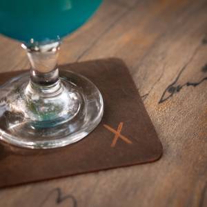 Genuine Leather Coaster Set of 4 Square Shape Cowhide Beverage Mat Heavy Duty <b>Table</b> <b>Protector</b> for Home Bar GLC-0093 - Product Image 1