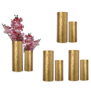 Jarrón de Metal Moderno de Mediados de Siglo, Diseño Personalizado de Olla de Arroz Dorada Martillada, Accesorio para Mesa de Boda, Hogar u Oficina - Product Image 6