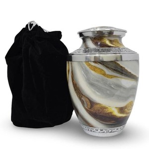 Urna Conmemorativa de Aluminio para Cenizas de Adultos con Hermosos Patrones Grabados para Recuerdos Funerarios - Product Image 6