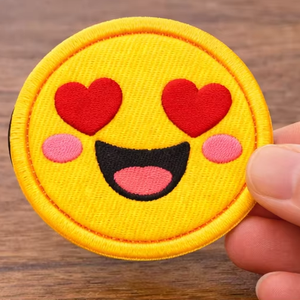 Heart Eyes <b>Patch</b> Embroidered Iron On Applique for Jacket <b>Backpack</b> Clothing Cute Reaction <b>Patch</b> - Product Image 1