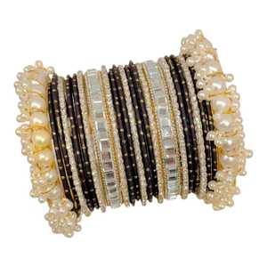 Brazalete de Cristal de Lujo para Mujer, Chapado en Oro, Diseños Personalizados, Colores, Acero Inoxidable, Accesorio Tradicional para Bodas y Fiestas - Product Image 1