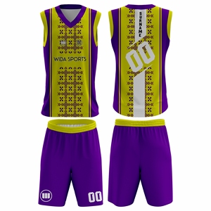 High Quality Wholesale School Club Basketball Uniforms Custom Jersey Shorts Set Half Moisture-Wicking 100% Polyester Durable - Product Image 1