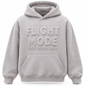 Flight Mode South <b>Beach</b> Miami Embossed Hooded Fleece Sweatshirt Unisex Oversized Casual Winter Wear 100% Cotton Vintage - Product Image 1
