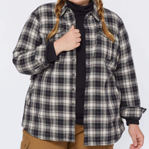 Chemise en flanelle 100 % coton pour femme, coupe classique, boutonnée, manches larges, écologique, idéale pour les aventures décontractées au quotidien et en plein air - Product Image 5