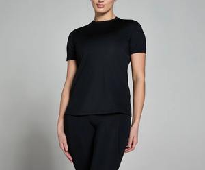 Camiseta personalizada con cuello en V para mujer – Top de punto informal de manga corta de color liso para verano - Product Image 5