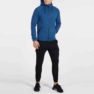 New Fashion Men's Autumn Winter Breathable 100% <b>Polyester</b> Customizable Solid Color Gym <b>Hoodies</b> Long Sleeve Tracksuit Set for - Product Image 4