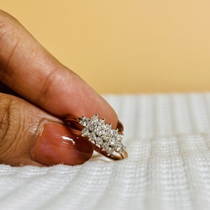Bague de fiançailles pour femme en or massif 14 carats avec diamant naturel taille brillant couleur H blanc, style classique de luxe pour usage quotidien - Product Image 5