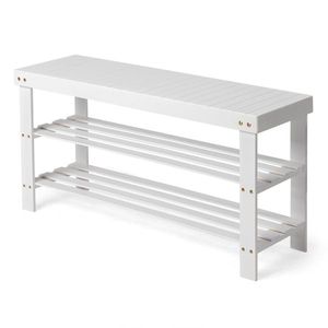 FCH 3-Tier Seamless Top Bamboo <b>Shoe</b> Rack Elegant and Durable <b>Storage</b> Solution - Product Image 5