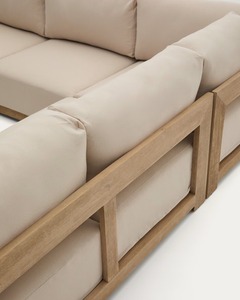 Minimalist Teak Sectional <b>Sofa</b> with Wide Armrests and Soft Cushions – Designed for Comfort in Modern Homes & Resorts - Product Image 5