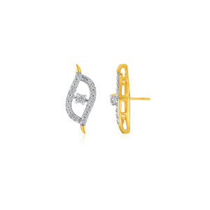 Pendientes de Diamantes de Oro Amarillo de Lujo para Mujer, Corte Brillante Redondo, Diamantes Cultivados en Laboratorio, Joyería de Boda, Chapado en Oro de 18K - Product Image 3