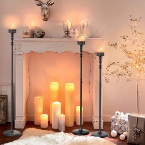 Metal Artistic Candle Stand Human Figure Design <b>Black</b> Frame Yellow Stripe <b>Cloth</b> Home Decoration Fancy Shape Durable - Product Image 2