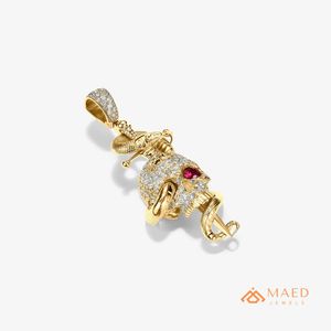 Collier pendentif en moissanite plaqué or 18 carats, design tête de serpent, bijoux de mode pour femmes et hommes, style joaillerie fine New York City, États-Unis - Product Image 1