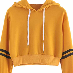 Hoodies courts pour femmes en gros, personnalisables avec logo imprimé, à manches longues, pulls courts pour femmes, hoodies crop top pour femmes - Product Image 1