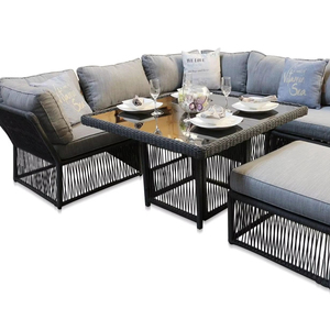 ROSF-018 Rope Modern <b>Outdoor</b> Wicker Rattan <b>Sofa</b> Set for Villa Apartment & Living Room Leisure Seating Waterproof Durable Vietnam - Product Image 1