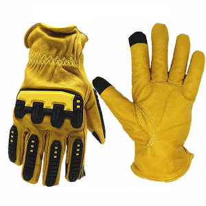 Comfort Fit Leather TPR Impact <b>Gloves</b> With Strong Impact Padding And Grip Support <b>Moisture</b> Wicking - Product Image 1
