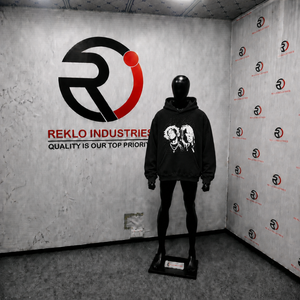 Sudadera con Capucha Negra Extra Grande para Hombre con Estampado de Retrato Blanco, Estilo Hip Hop, Diseño de Bolsillo con Logotipo Frontal, Corte Regular, 100% Algodón Felpa - Product Image 3
