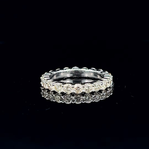 Anillo de banda de eternidad de diamante Natural de 18KT de lujo para mujer, joyería de compromiso de boda con ajuste de diamante completo clásico - Product Image 1