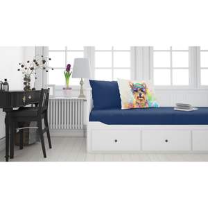 Yorkshire Terrier Hippie Dawg ilustraciones decorativas funda de almohada estándar ligera súper suave funda de cojín de fácil cuidado - Product Image 2