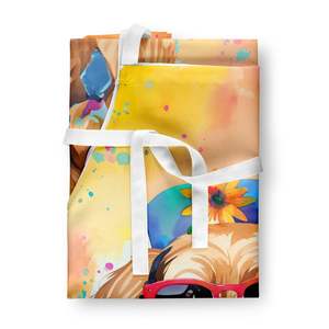 Airedale Terrier Hippie Dawg Unisex Adult <b>Apron</b> Multicolor Large Kitchen Server for <b>Cooking</b> Baking Crafts for <b>Men</b> Women - Product Image 3