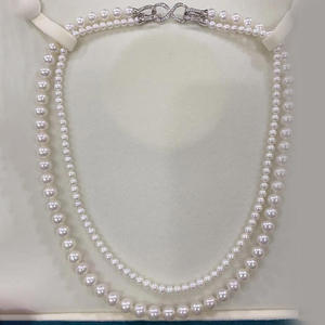 Collier en perles d'eau douce en argent pur double couche de haute qualité, différentes tailles, collier en perles blanches portable - Product Image 2