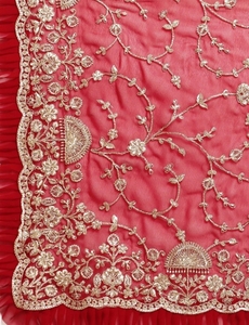 Sari de Georgette Bordado y Tejido al Estilo Bollywood KV - Product Image 5