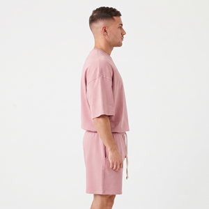 Conjunto de Dos Piezas para Hombre, Pantalones Cortos Deportivos, Camiseta sin Mangas con Borde Crudo y Lavado Ácido, Conjunto de Pantalones Cortos de Algodón para Hombre - Product Image 2