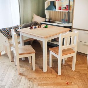 Conjunto de Silla y Escritorio Infantil de Madera Contemporáneo para Niños, Espacios de Aprendizaje Modernos y Actividades Diarias - Product Image 1